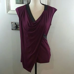 WHBM asymmetrical draped-side sleeveless top S